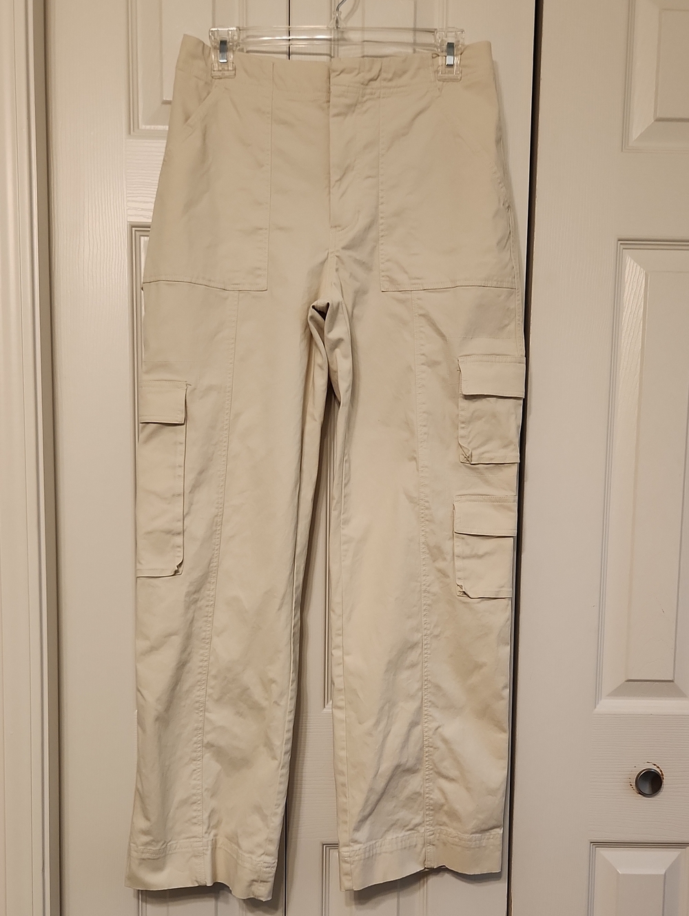 Abercrombie And Fitch Relaxed Wide Leg Khaki Cargo Pants